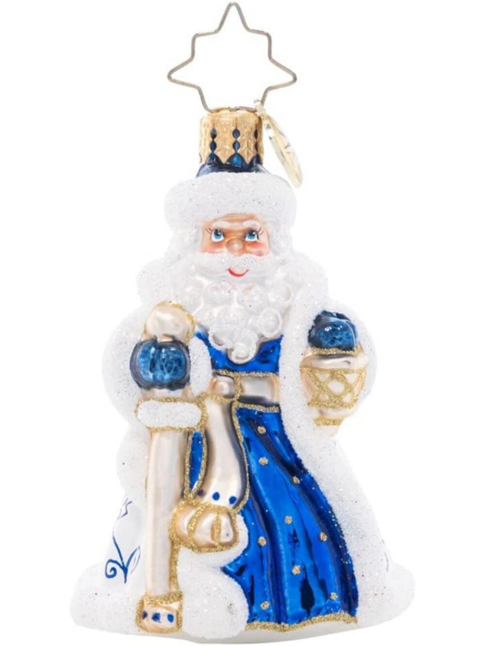 Cheerful Santa Gem Glass Christmas Ornament - Festive Holiday Decor, Gift Idea